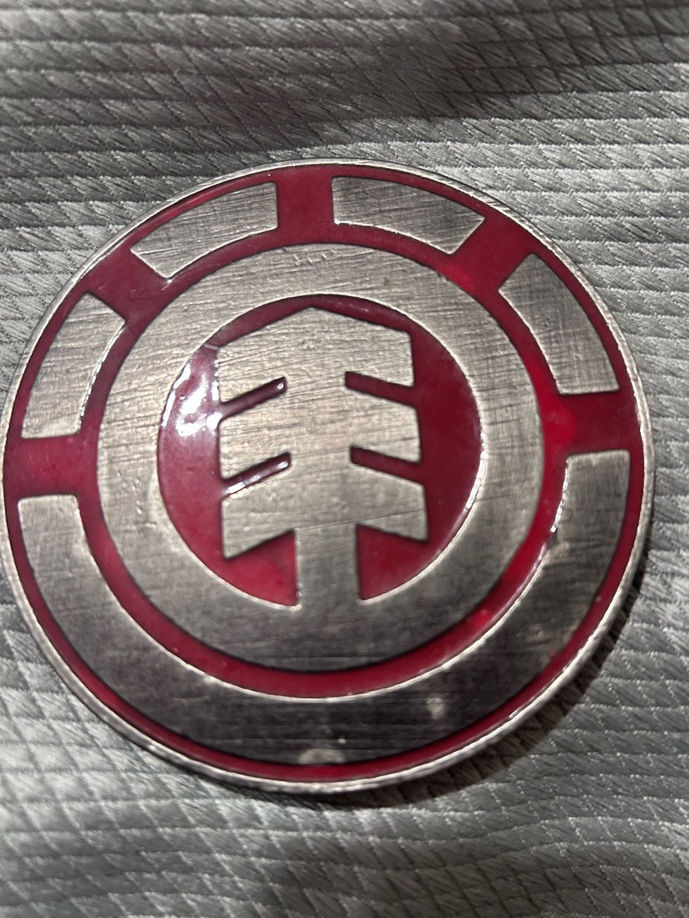 Vintage Element Skateboards belt buckle. 3.5 inches diameter.